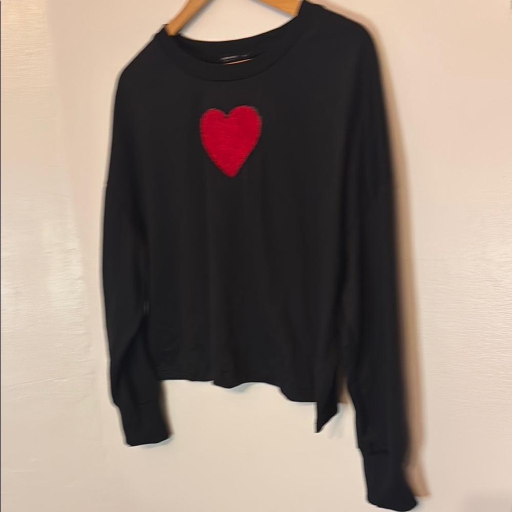 Black Heart Embroidered SHEIN XL